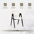 LeisureMod Savor Chaise de salle à manger moderne Chaises d'appoint rembourrées avec dossier incurvé et cadre en fer Chaises de cuisine et de salle à manger du milieu du siècle Lot de 2