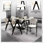 LeisureMod Savor Chaise de salle à manger moderne Chaises d'appoint rembourrées avec dossier incurvé et cadre en fer Chaises de cuisine et de salle à manger du milieu du siècle Lot de 2