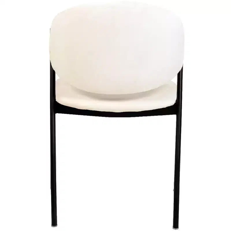 LeisureMod Savor Chaise de salle à manger moderne Chaises d'appoint rembourrées avec dossier incurvé et cadre en fer Chaises de cuisine et de salle à manger du milieu du siècle Lot de 2