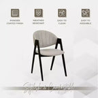 LeisureMod Savor Chaise de salle à manger moderne Chaises d'appoint rembourrées avec dossier incurvé et cadre en fer Chaises de cuisine et de salle à manger du milieu du siècle Lot de 2