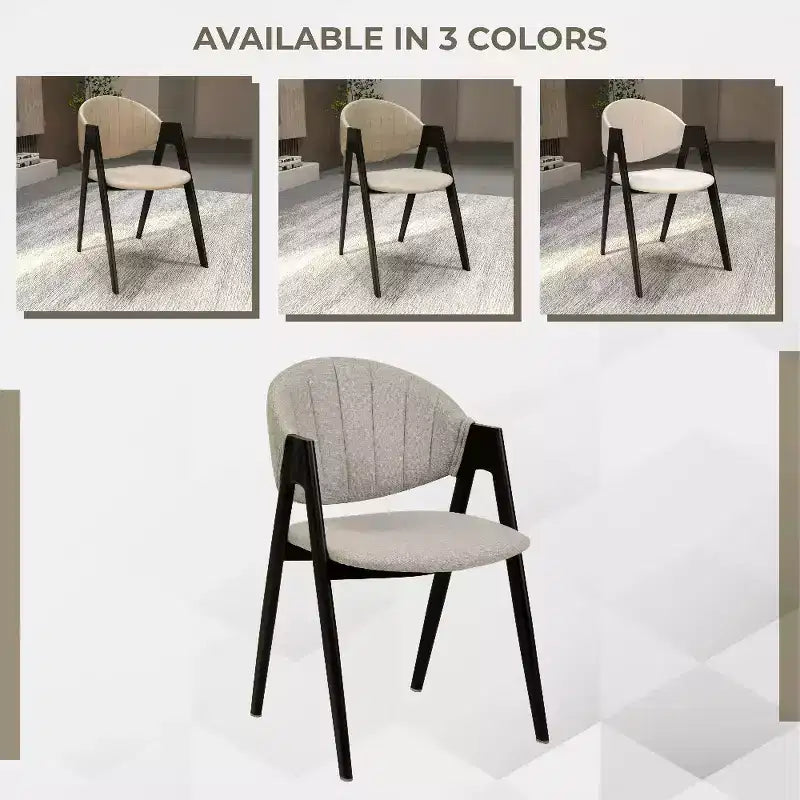 LeisureMod Savor Chaise de salle à manger moderne Chaises d'appoint rembourrées avec dossier incurvé et cadre en fer Chaises de cuisine et de salle à manger du milieu du siècle Lot de 2