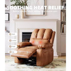 Fauteuil inclinable pivotant en similicuir pour adultes avec télécommande, porte-gobelets, fauteuil de salon, de chambre à coucher, de chambre d'enfant