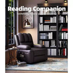 Fauteuil inclinable pivotant en similicuir pour adultes avec télécommande, porte-gobelets, fauteuil de salon, de chambre à coucher, de chambre d'enfant