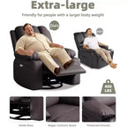 Fauteuil inclinable pivotant en similicuir pour adultes avec télécommande, porte-gobelets, fauteuil de salon, de chambre à coucher, de chambre d'enfant