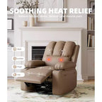 Fauteuil inclinable pivotant en similicuir pour adultes avec télécommande, porte-gobelets, fauteuil de salon, de chambre à coucher, de chambre d'enfant