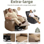 Fauteuil inclinable pivotant en similicuir pour adultes avec télécommande, porte-gobelets, fauteuil de salon, de chambre à coucher, de chambre d'enfant