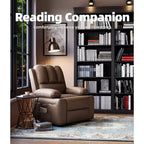 Fauteuil inclinable pivotant en similicuir pour adultes avec télécommande, porte-gobelets, fauteuil de salon, de chambre à coucher, de chambre d'enfant