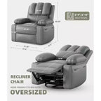 Fauteuil inclinable pivotant en similicuir pour adultes avec télécommande, porte-gobelets, fauteuil de salon, de chambre à coucher, de chambre d'enfant