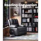 Fauteuil inclinable pivotant en similicuir pour adultes avec télécommande, porte-gobelets, fauteuil de salon, de chambre à coucher, de chambre d'enfant