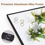 Miroir Acekool pleine longueur 71x31, grand miroir rectangulaire à poser ou mural, cadre fin en aluminium, verre HD antidéflagrant, noir