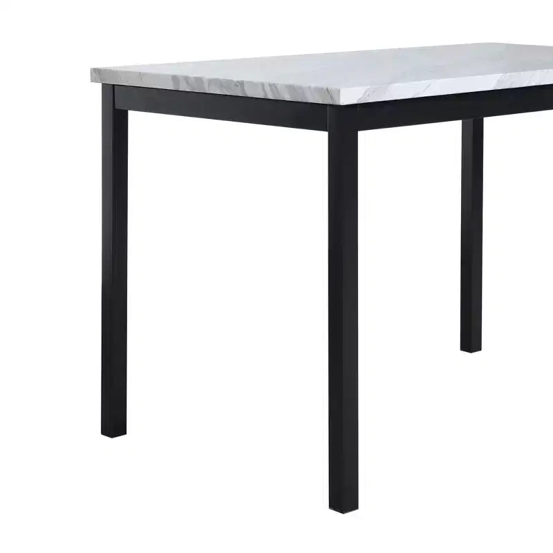 Table de salle à manger Okak 48 Table à manger moderne Table de cuisine avec plateau en faux marbre et pieds en métal pour salle à manger, salon