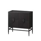 Armoire de rangement moderne en bois avec pieds en métal et deux niveaux de rangement