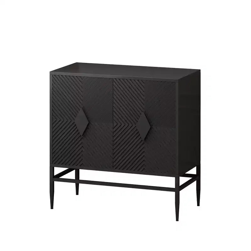Armoire de rangement moderne en bois avec pieds en métal et deux niveaux de rangement