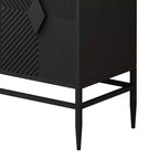 Armoire de rangement moderne en bois avec pieds en métal et deux niveaux de rangement