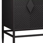 Armoire de rangement moderne en bois avec pieds en métal et deux niveaux de rangement