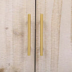 Okak 60 Buffet moderne, Armoire de rangement en bois massif avec 4 portes et étagère ouverte pour salle à manger, salon, entrée