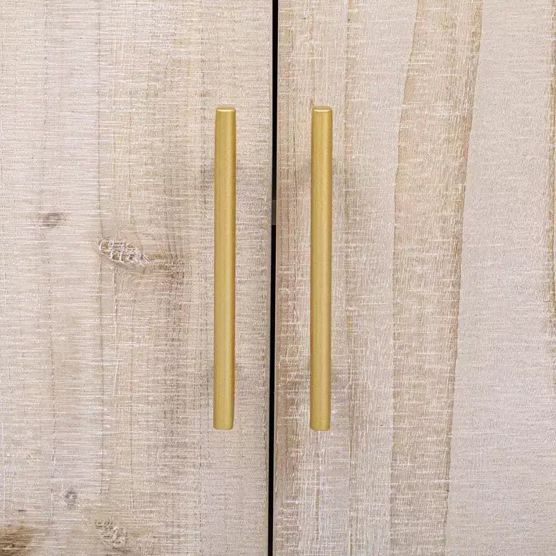 Okak 60 Buffet moderne, Armoire de rangement en bois massif avec 4 portes et étagère ouverte pour salle à manger, salon, entrée