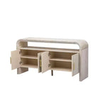 Okak 60 Buffet moderne, Armoire de rangement en bois massif avec 4 portes et étagère ouverte pour salle à manger, salon, entrée