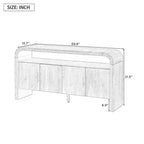 Okak 60 Buffet moderne, Armoire de rangement en bois massif avec 4 portes et étagère ouverte pour salle à manger, salon, entrée