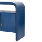 Okak 60 Buffet moderne, Armoire de rangement en bois massif avec 4 portes et étagère ouverte pour salle à manger, salon, entrée