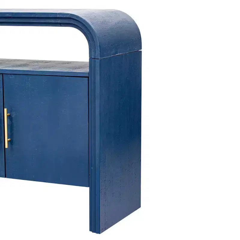 Okak 60 Buffet moderne, Armoire de rangement en bois massif avec 4 portes et étagère ouverte pour salle à manger, salon, entrée