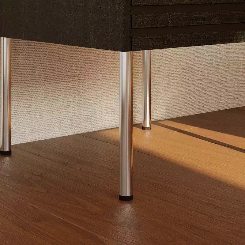 Meuble pour tourne-disque esthétique rétro-moderne Famapy : portes vitrées, éclairage LED et design axé sur le vinyle