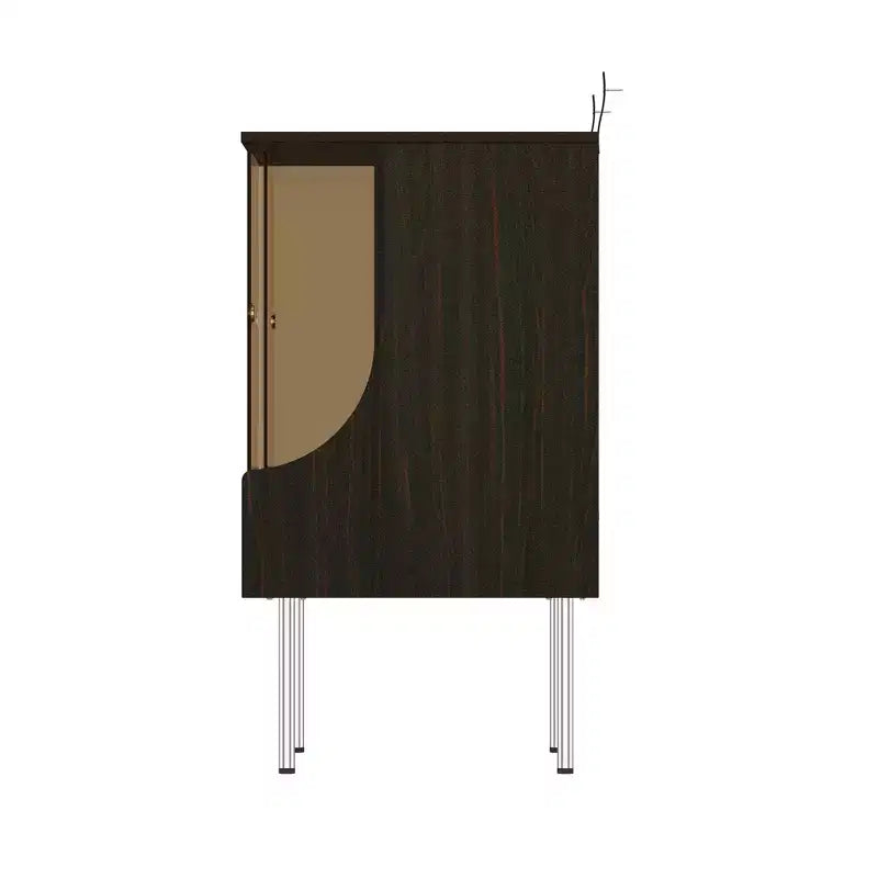 Meuble pour tourne-disque esthétique rétro-moderne Famapy : portes vitrées, éclairage LED et design axé sur le vinyle