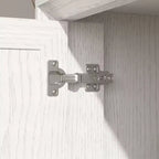 Meuble TV minimaliste Famapy en bois blanc avec placards de rangement - Console média pour l'organisation du salon