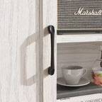 Meuble TV minimaliste Famapy en bois blanc avec placards de rangement - Console média pour l'organisation du salon