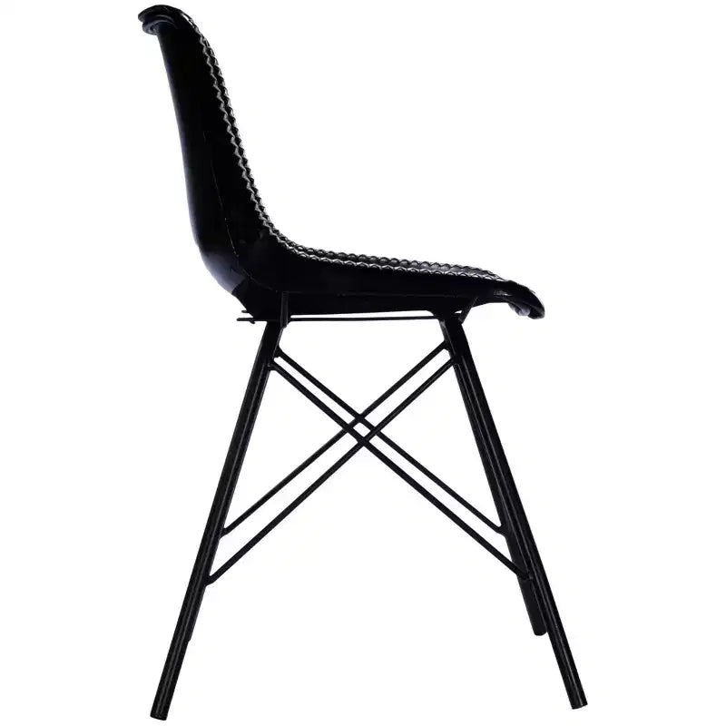 HomeRoots 18 Chaise d'appoint en similicuir noir