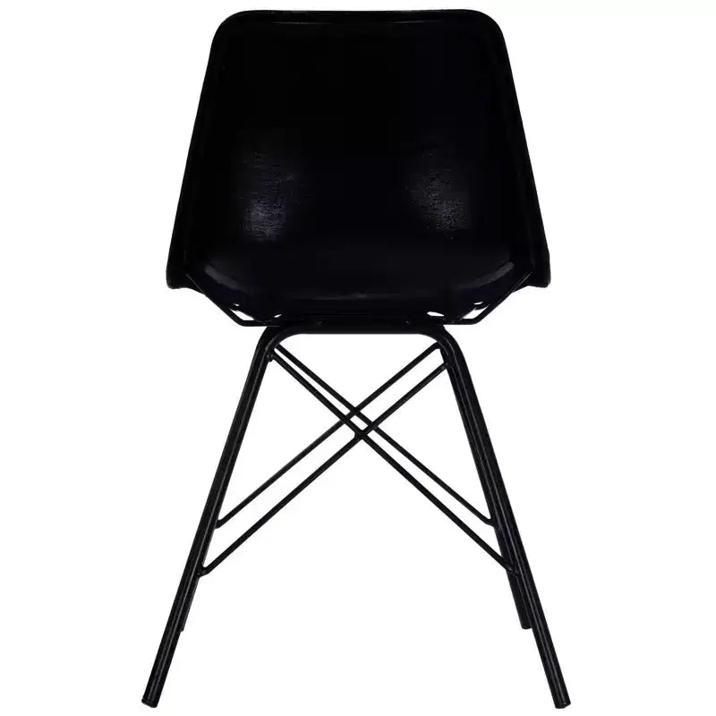 HomeRoots 18 Chaise d'appoint en similicuir noir