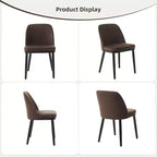 GustoWave - Lot de 2 chaises de salle à manger, chaises de cuisine modernes avec dossier, chaises d'appoint en tissu de lin avec pieds en bois