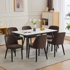 GustoWave - Lot de 2 chaises de salle à manger, chaises de cuisine modernes avec dossier, chaises d'appoint en tissu de lin avec pieds en bois