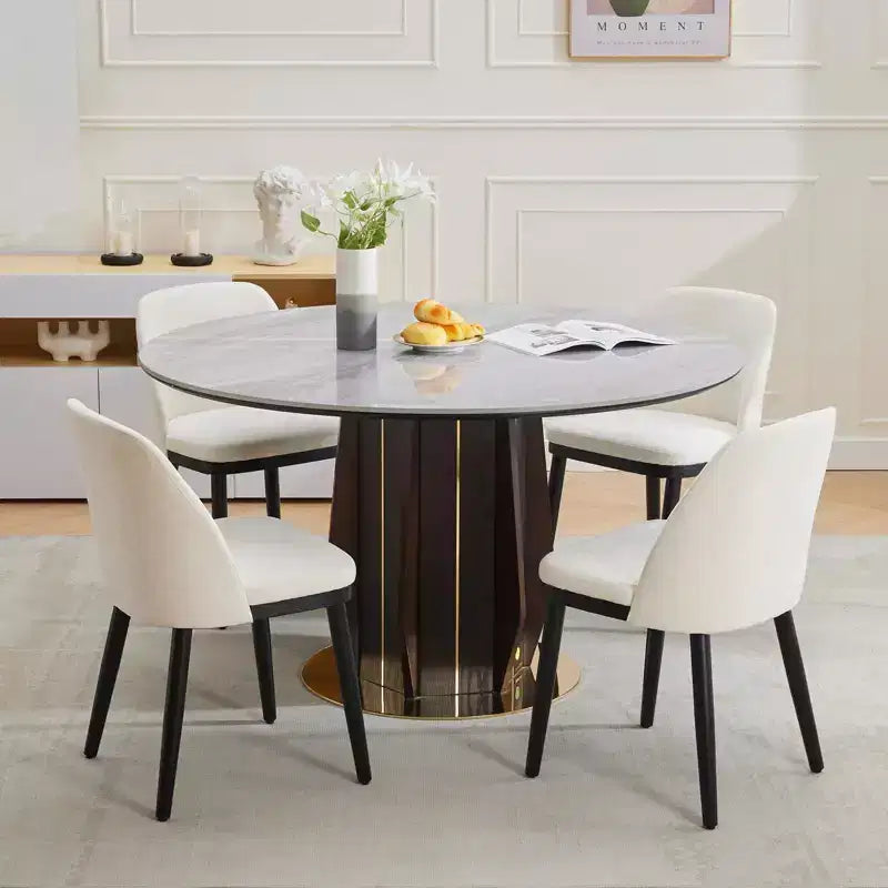 GustoWave - Lot de 2 chaises de salle à manger, chaises de cuisine modernes avec dossier, chaises d'appoint en tissu de lin avec pieds en bois