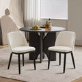 GustoWave Dining Chairs Set of 2, Modern Kitchen Chairs with Back, Linen Fabric Side Chair with Wood Legs