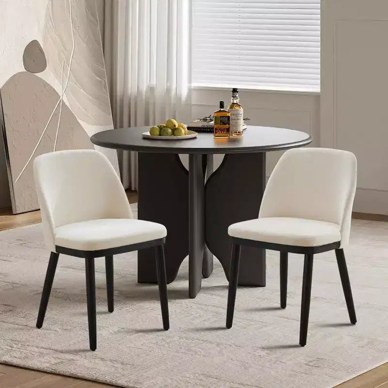 GustoWave Dining Chairs Set of 2, Modern Kitchen Chairs with Back, Linen Fabric Side Chair with Wood Legs