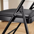 DobleePy Chaises Pliantes Lot de 8, Rembourrées en PU avec Cadre Métallique, Chaises Pliables Portables pour Salle à Manger, Salon et Bureau, Noir