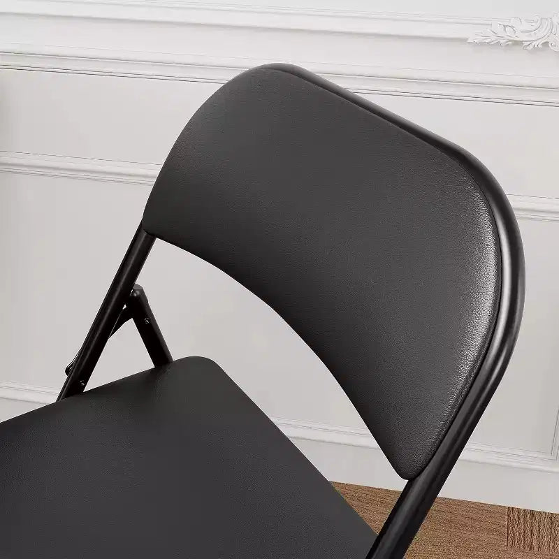 DobleePy Chaises Pliantes Lot de 8, Rembourrées en PU avec Cadre Métallique, Chaises Pliables Portables pour Salle à Manger, Salon et Bureau, Noir