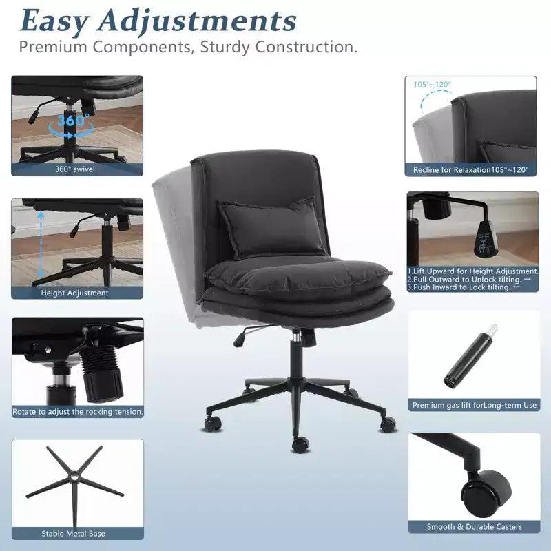 Karl Home | Chaise de bureau sans accoudoirs Karl Home