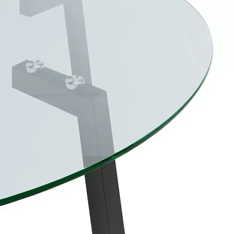 Table à manger ronde de luxe moderne Okak avec plateau en verre et pieds en métal pour salle à manger
