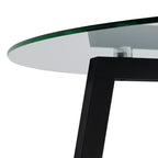 Table à manger ronde de luxe moderne Okak avec plateau en verre et pieds en métal pour salle à manger