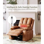 Fauteuil inclinable en cuir de 27 pouces surdimensionné, fauteuil inclinable manuel surrembourré, avec porte-gobelet et poches latérales, pour salons, poids maximum 181 kg