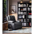 Fauteuil inclinable en cuir de 27 pouces surdimensionné, fauteuil inclinable manuel surrembourré, avec porte-gobelet et poches latérales, pour salons, poids maximum 181 kg