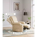 Fauteuil inclinable en cuir de 27 pouces surdimensionné, fauteuil inclinable manuel surrembourré, avec porte-gobelet et poches latérales, pour salons, poids maximum 181 kg