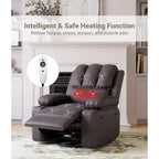 Fauteuil inclinable en cuir de 27 pouces surdimensionné, fauteuil inclinable manuel surrembourré, avec porte-gobelet et poches latérales, pour salons, poids maximum 181 kg