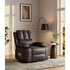 Fauteuil inclinable en cuir de 27 pouces surdimensionné, fauteuil inclinable manuel surrembourré, avec porte-gobelet et poches latérales, pour salons, poids maximum 181 kg