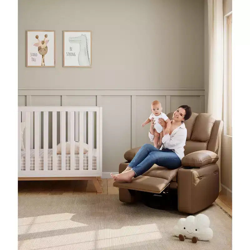 Fauteuil inclinable en cuir de 27 pouces surdimensionné, fauteuil inclinable manuel surrembourré, avec porte-gobelet et poches latérales, pour salons, poids maximum 181 kg