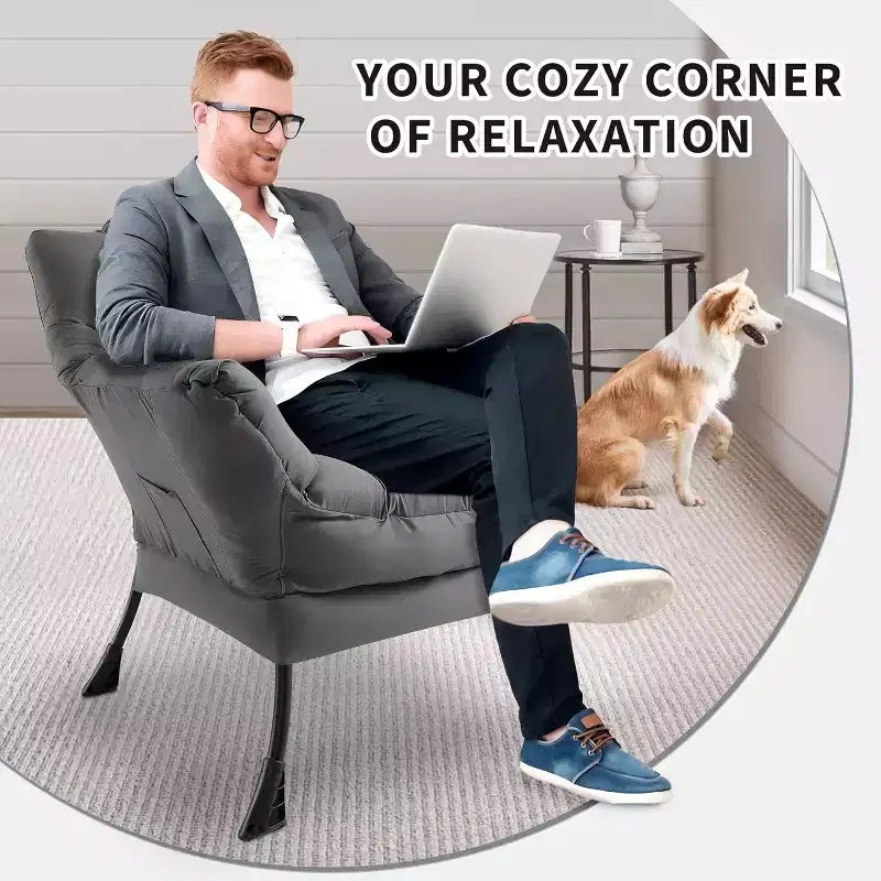 Fauteuil de salon moderne Acekool - Fauteuil peu encombrant pour petits espaces