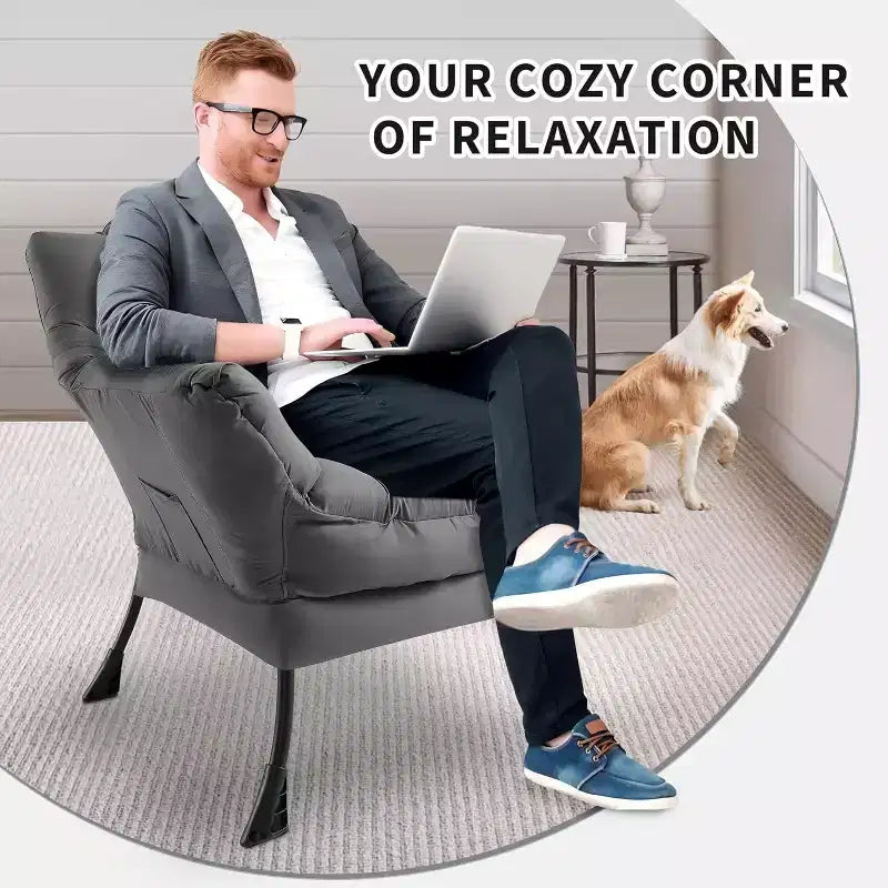 Fauteuil de salon moderne Acekool - Fauteuil peu encombrant pour petits espaces