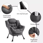 Fauteuil de salon moderne Acekool - Fauteuil peu encombrant pour petits espaces